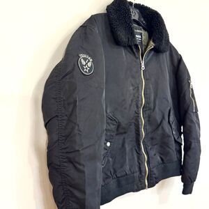 Avirex Black Authentic Nylon Bomber Flight Garment Jacket Size S‎